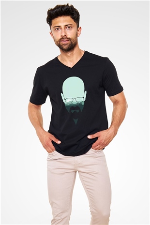 Breaking Bad Heisenberg Siyah Unisex V Yaka Tişört T-Shirt