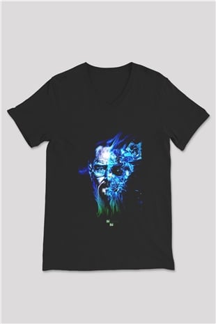 Breaking Bad Heisenberg Siyah Unisex V Yaka Tişört T-Shirt