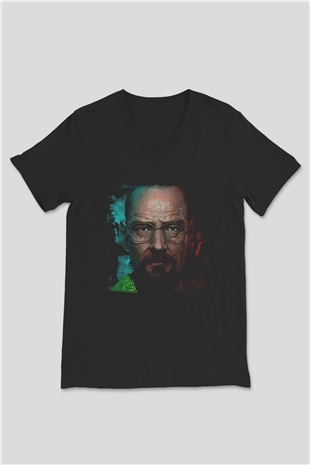 Breaking Bad Heisenberg Siyah Unisex V Yaka Tişört