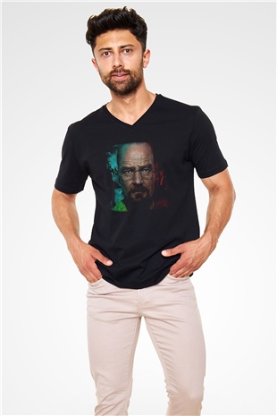Breaking Bad Heisenberg Siyah Unisex V Yaka Tişört