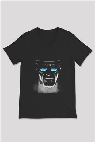 Breaking Bad Heisenberg Siyah Unisex V Yaka Tişört T-Shirt
