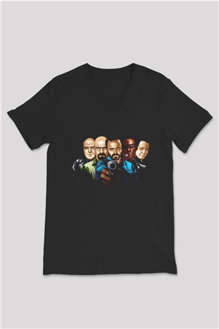 Breaking Bad Heisenberg Siyah Unisex V Yaka Tişört