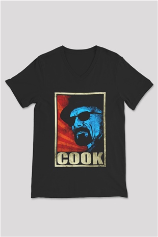 Breaking Bad Heisenberg Siyah Unisex V Yaka Tişört T-Shirt