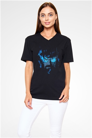 Breaking Bad Heisenberg Siyah Unisex V Yaka Tişört T-Shirt