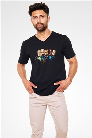 Breaking Bad Heisenberg Siyah Unisex V Yaka Tişört