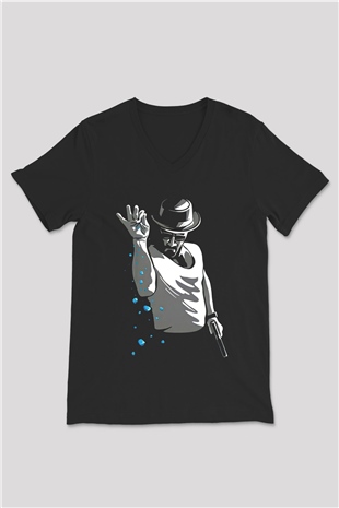 Breaking Bad Heisenberg Siyah Unisex V Yaka Tişört
