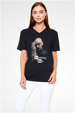 Breaking Bad Heisenberg Siyah Unisex V Yaka Tişört