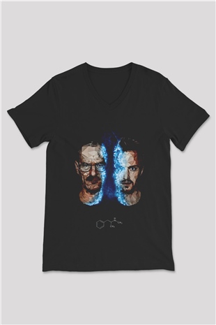 Breaking Bad Heisenberg Siyah Unisex V Yaka Tişört
