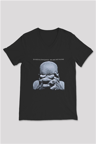 Breaking Benjamin Baskılı Unisex Siyah V Yaka Tişört