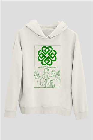 Breaking Benjamin Beyaz Unisex Kapşonlu Sweatshirt