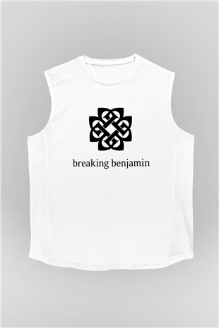 Breaking Benjamin Beyaz Unisex Kolsuz Tişört