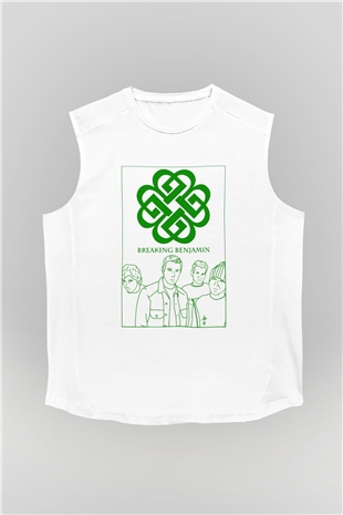 Breaking Benjamin Beyaz Unisex Kolsuz Tişört