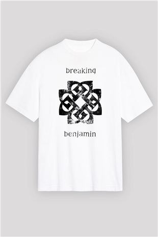 Breaking Benjamin Beyaz Unisex Oversize Tişört T-Shirt