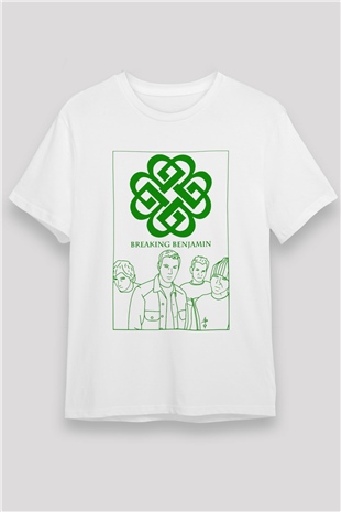 Breaking Benjamin Beyaz Unisex Tişört T-Shirt - TişörtFabrikası