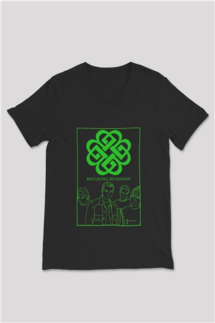 Breaking Benjamin Siyah Unisex V Yaka Tişört T-Shirt