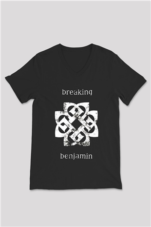 Breaking Benjamin Siyah Unisex V Yaka Tişört T-Shirt