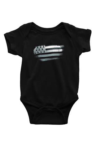 Bretonya - Brittany Bayrağı Baskılı Unisex Siyah Bebek Body - Zıbın