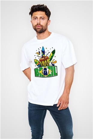 Brezilya Beyaz Unisex Oversize Tişört T-Shirt