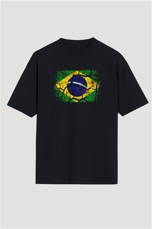 Brezilya Siyah Unisex Oversize Tişört T-Shirt