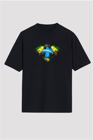 Brezilya Siyah Unisex Oversize Tişört T-Shirt