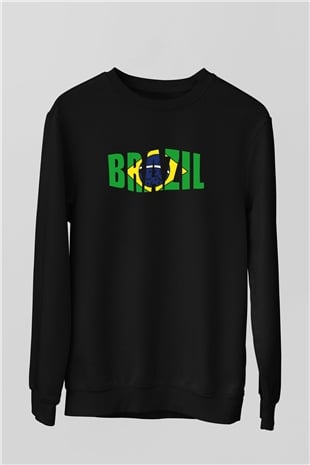 Brezilya Siyah Unisex Sweatshirt