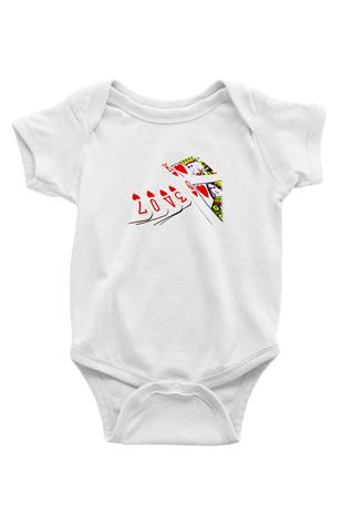 Briç Baskılı Beyaz Bebek Body - Zıbın
