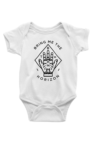 Bring Me the Horizon Baskılı Beyaz Unisex Bebek Body - Zıbın