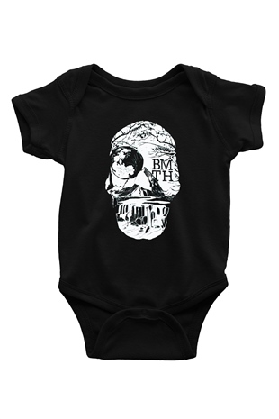Bring Me the Horizon Baskılı Siyah Bebek Body - Zıbın