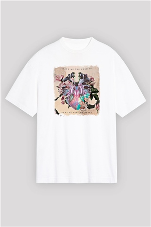 Bring Me the Horizon Baskılı Unisex Beyaz Oversize Tişört