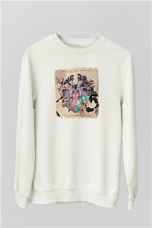 Bring Me the Horizon Baskılı Unisex Beyaz Sweatshirt