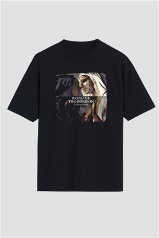 Bring Me the Horizon Baskılı Unisex Siyah Oversize Tişört
