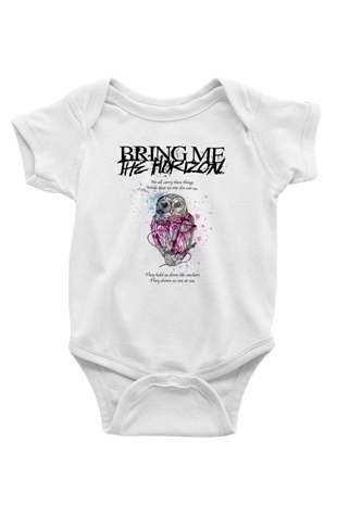 Bring Me the Horizon Beyaz Bebek Body - Zıbın