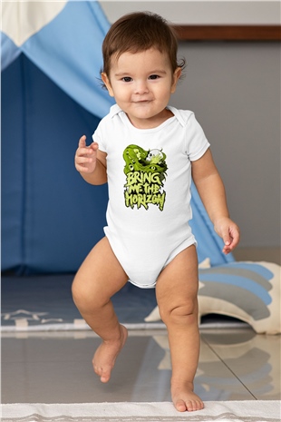 Bring Me the Horizon Beyaz Bebek Body - Zıbın