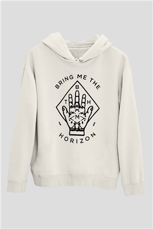 Bring Me the Horizon Beyaz Unisex Kapşonlu Sweatshirt