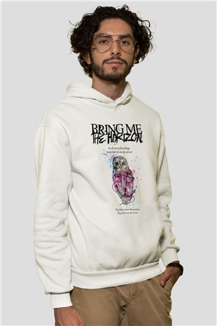 Bring Me the Horizon Beyaz Unisex Kapüşonlu Sweatshirt