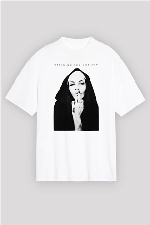 Bring Me the Horizon Beyaz Unisex Oversize Tişört T-Shirt
