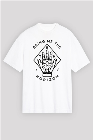 Bring Me the Horizon Beyaz Unisex Oversize Tişört T-Shirt