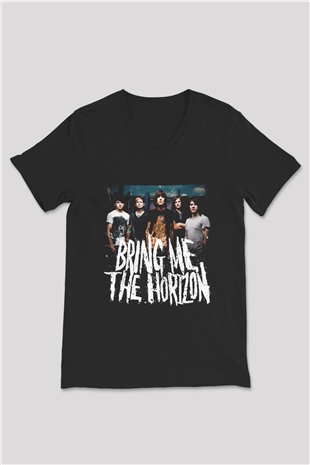 Bring Me the Horizon Siyah Unisex V Yaka Tişört T-Shirt