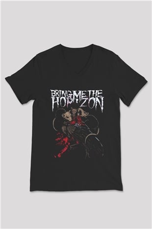 Bring Me the Horizon Siyah Unisex V Yaka Tişört T-Shirt