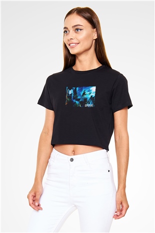 Brink Siyah  Crop Top Tişört