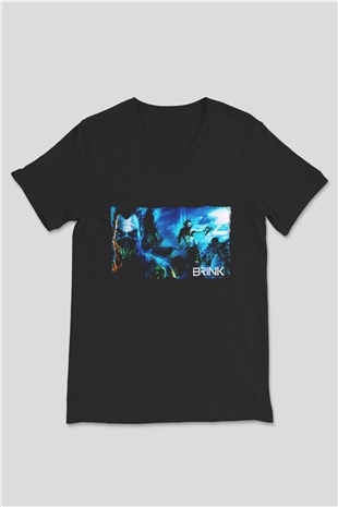 Brink Siyah Unisex V Yaka Tişört