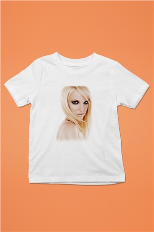 Britney Spears Baskılı Beyaz Unisex Çocuk Tişört