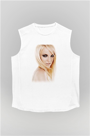 Britney Spears Beyaz Unisex Kolsuz Tişört