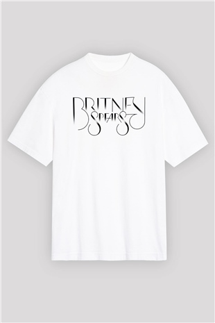 Britney Spears Beyaz Unisex Oversize Tişört T-Shirt