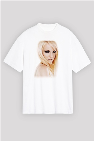 Britney Spears Beyaz Unisex Oversize Tişört T-Shirt