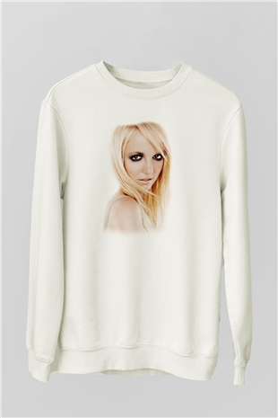 Britney Spears Beyaz Unisex Sweatshirt