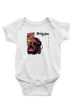 Britny Fox Baskılı Unisex Beyaz Bebek Body - Zıbın