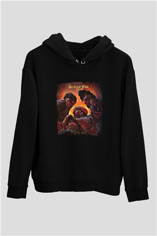 Britny Fox Baskılı Unisex Siyah Hoodie