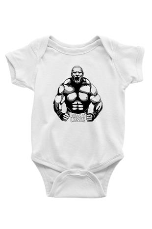 Brock Lesnar Baskılı Beyaz Unisex Bebek Body - Zıbın