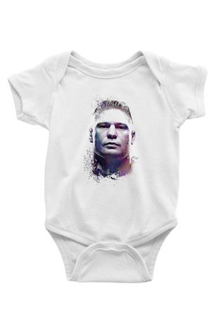 Brock Lesnar Baskılı Beyaz Unisex Bebek Body - Zıbın